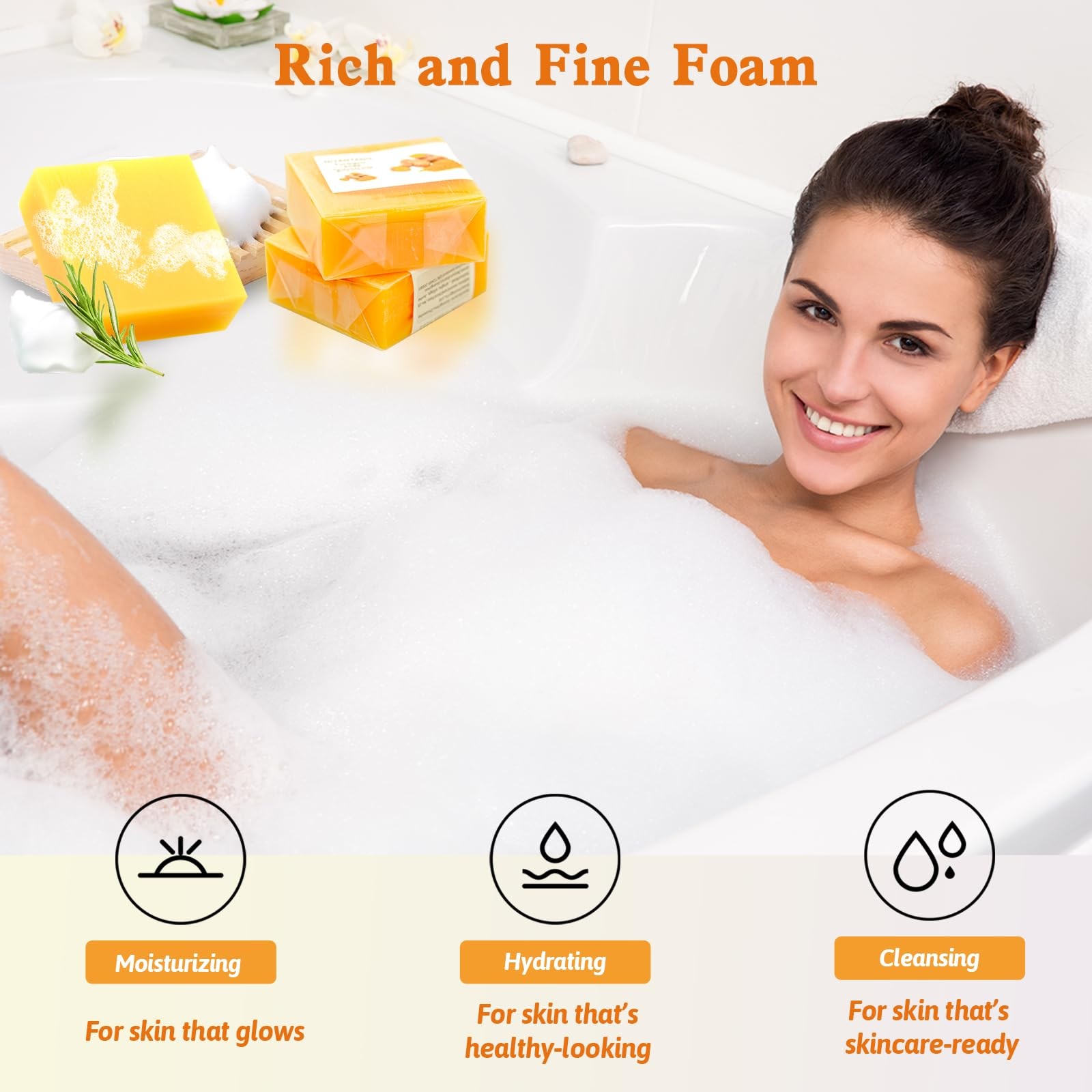 Shibarcle 3 PCS Turmeric Soap Bar, Natural Bar for 3.6 Ounce (Pack of 3)