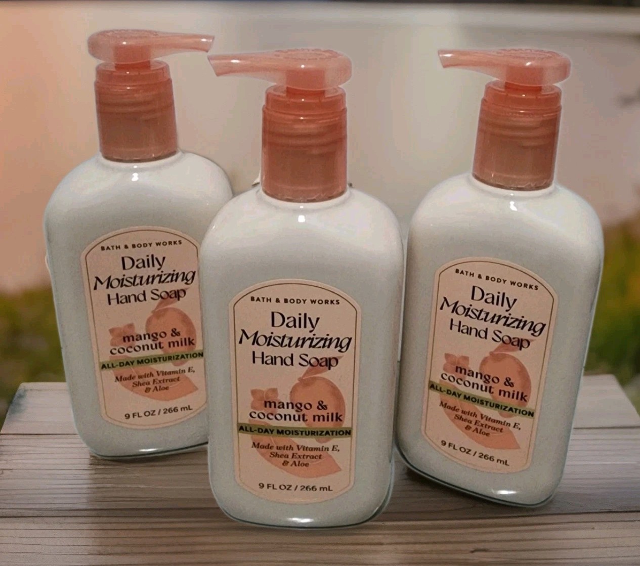 3 Pcs Set Bath & Body Works Mango & Coconut Milk Daily Moisturizing Hand Soap