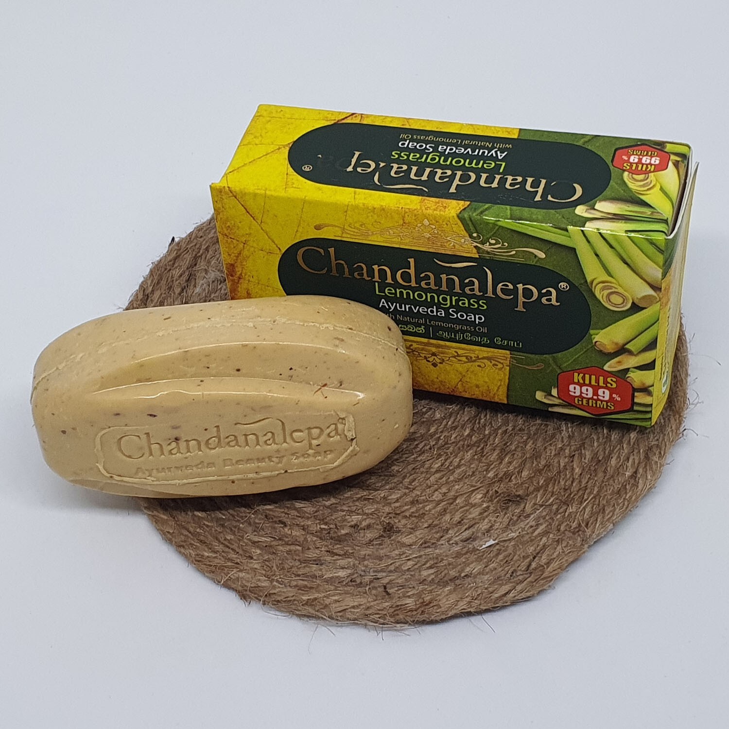 Chandanalepa Lemongrass Ayurveda Herbal Beauty Soap Clean Healthy Body Skin 5pcs