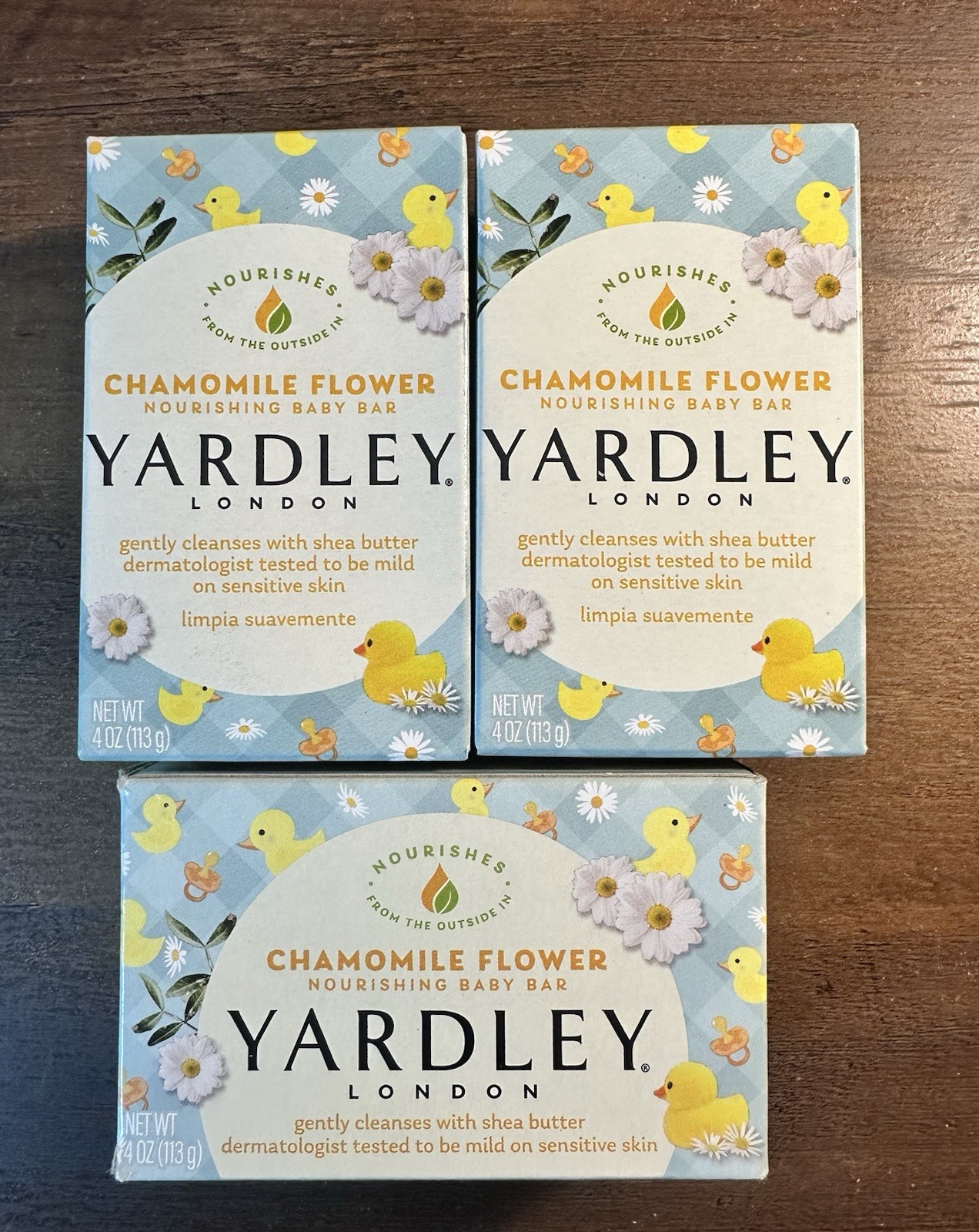 Yardley London Chamomile Flower Nourishing Baby Bath Soap Bar 3pk Sensitive Skin