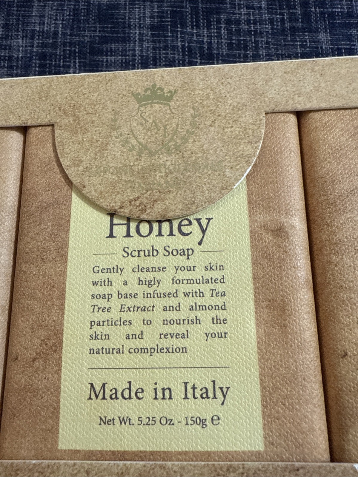 3 PACK Sapone Artigianale Italiano Avocado/ Honey/ Aloe Vera Scrub Soap 15.8 Oz