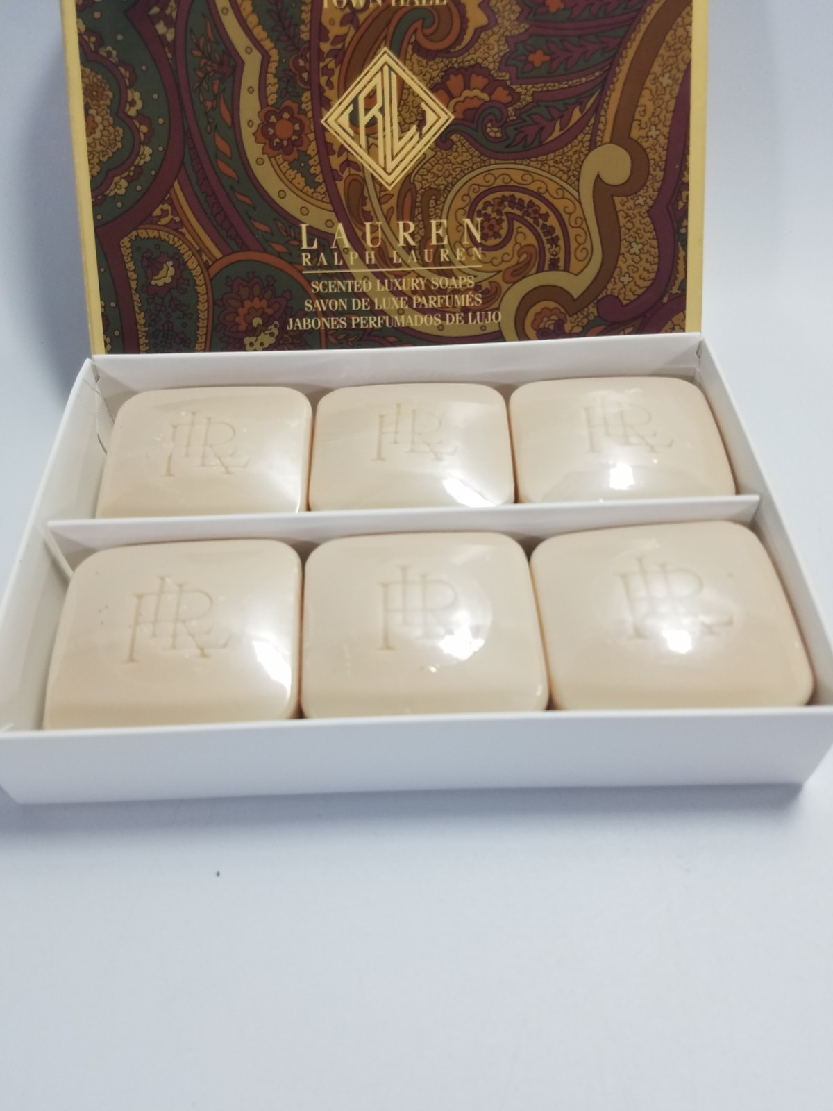 Ralph Lauren 6pc Town Hall Scented Luxury Soaps Vintage Gift Box Set New