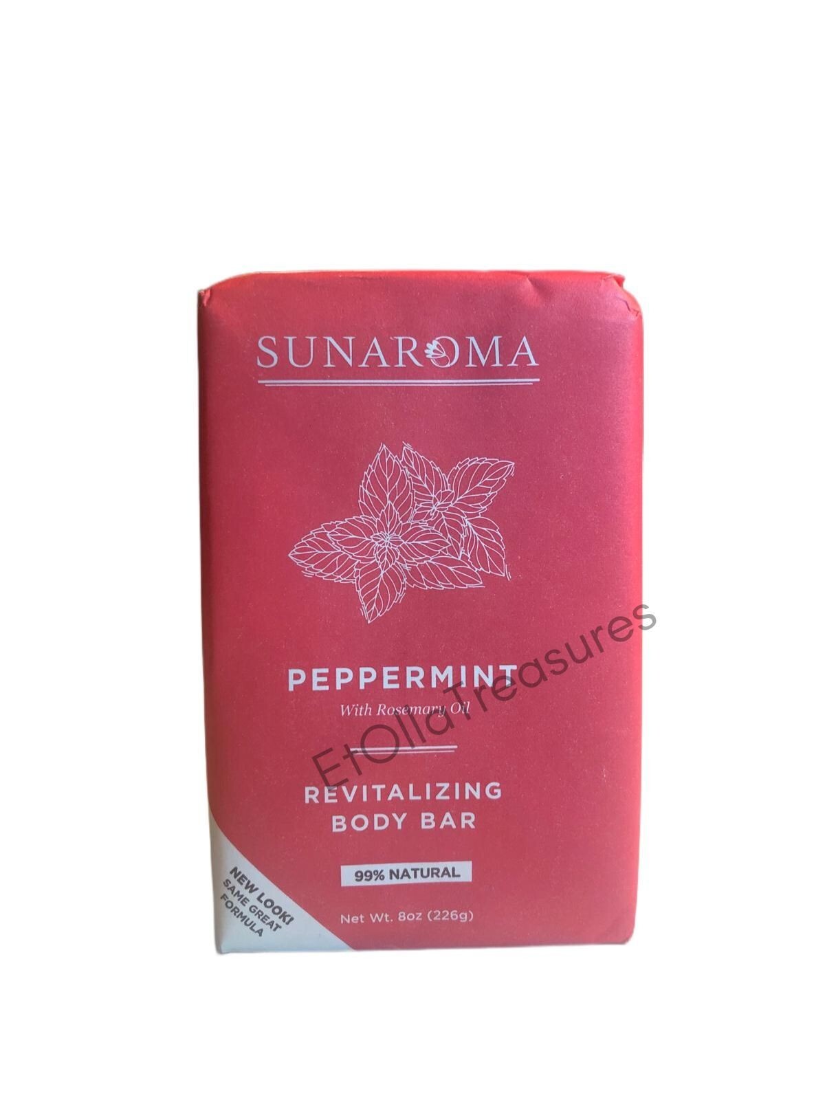 Sunaroma Peppermint with Rosemary Oil Revitalizing Body Bar Soap 8oz