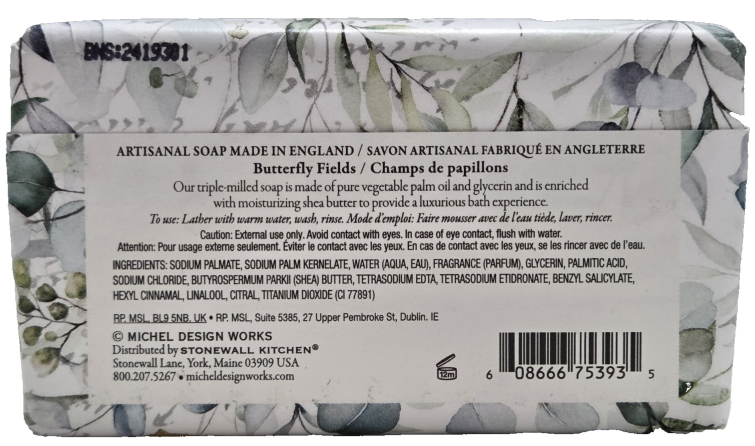 Michel Design Works Butterfly Fields Soap Verdant Greens & Wildflowers 2x 6.7 oz
