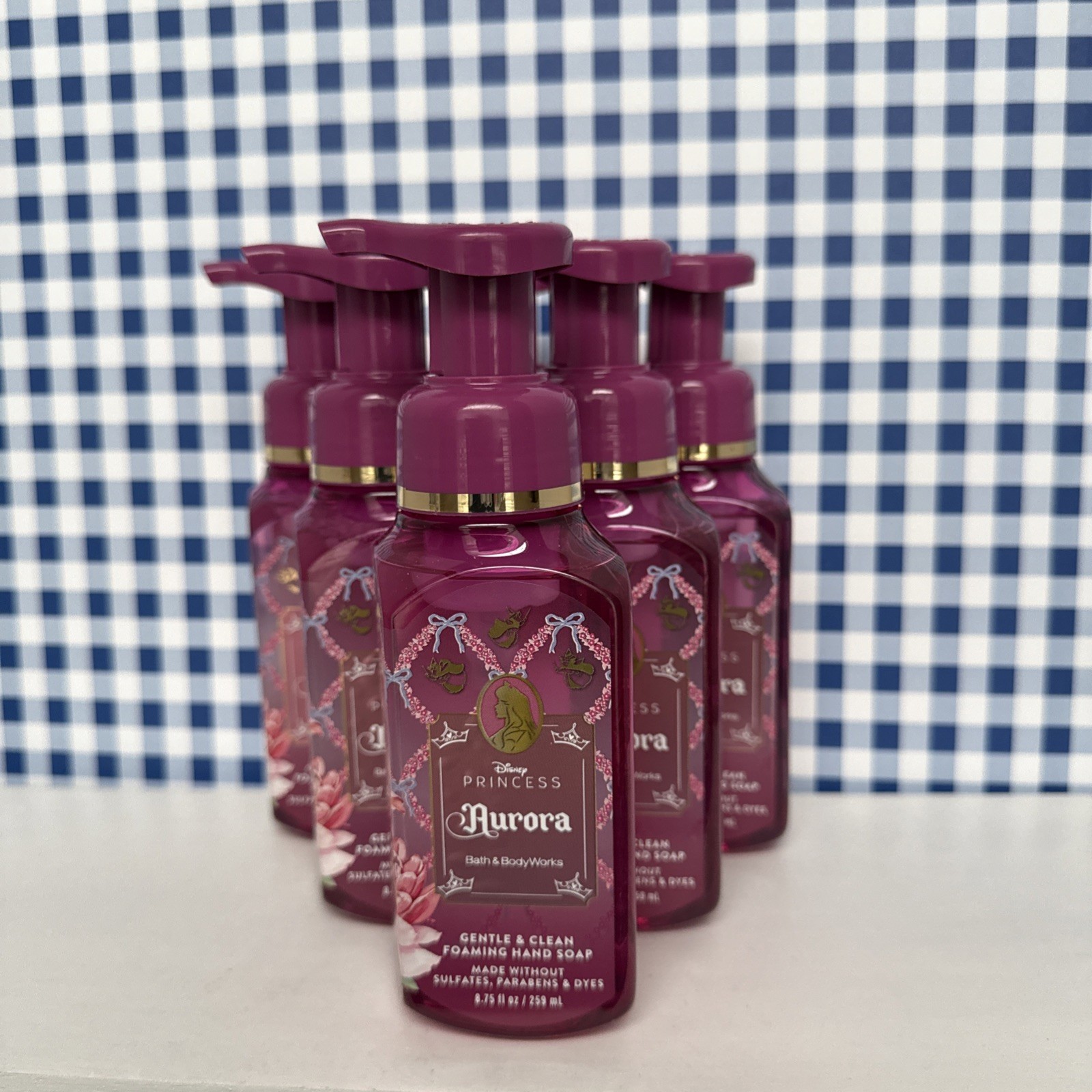 6X ~ Bath & Body Works ~ AURORA ~ Disney Princess ~ Gentle Foaming Hand Soap