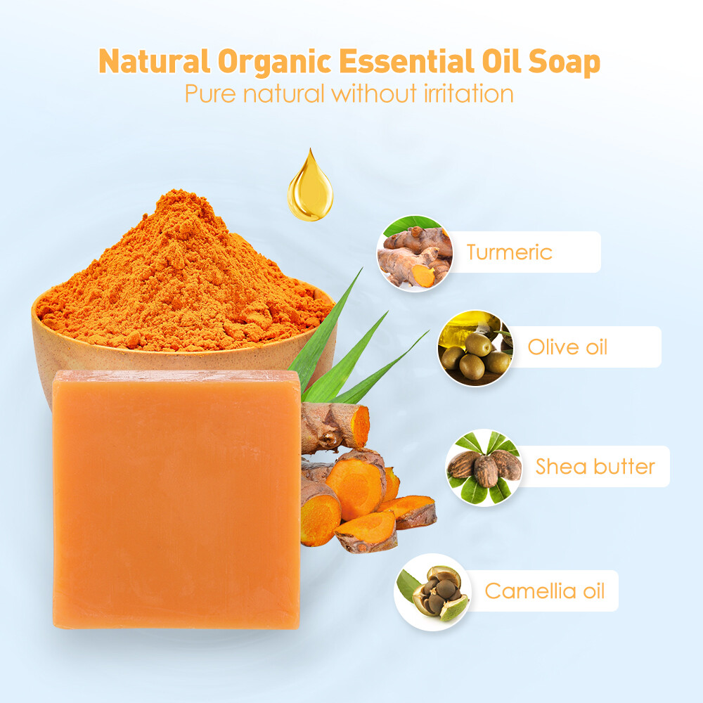 2pcs Tumeric Soap Skin Whitening Dark Spots lightening Acne Brightening Turmeric