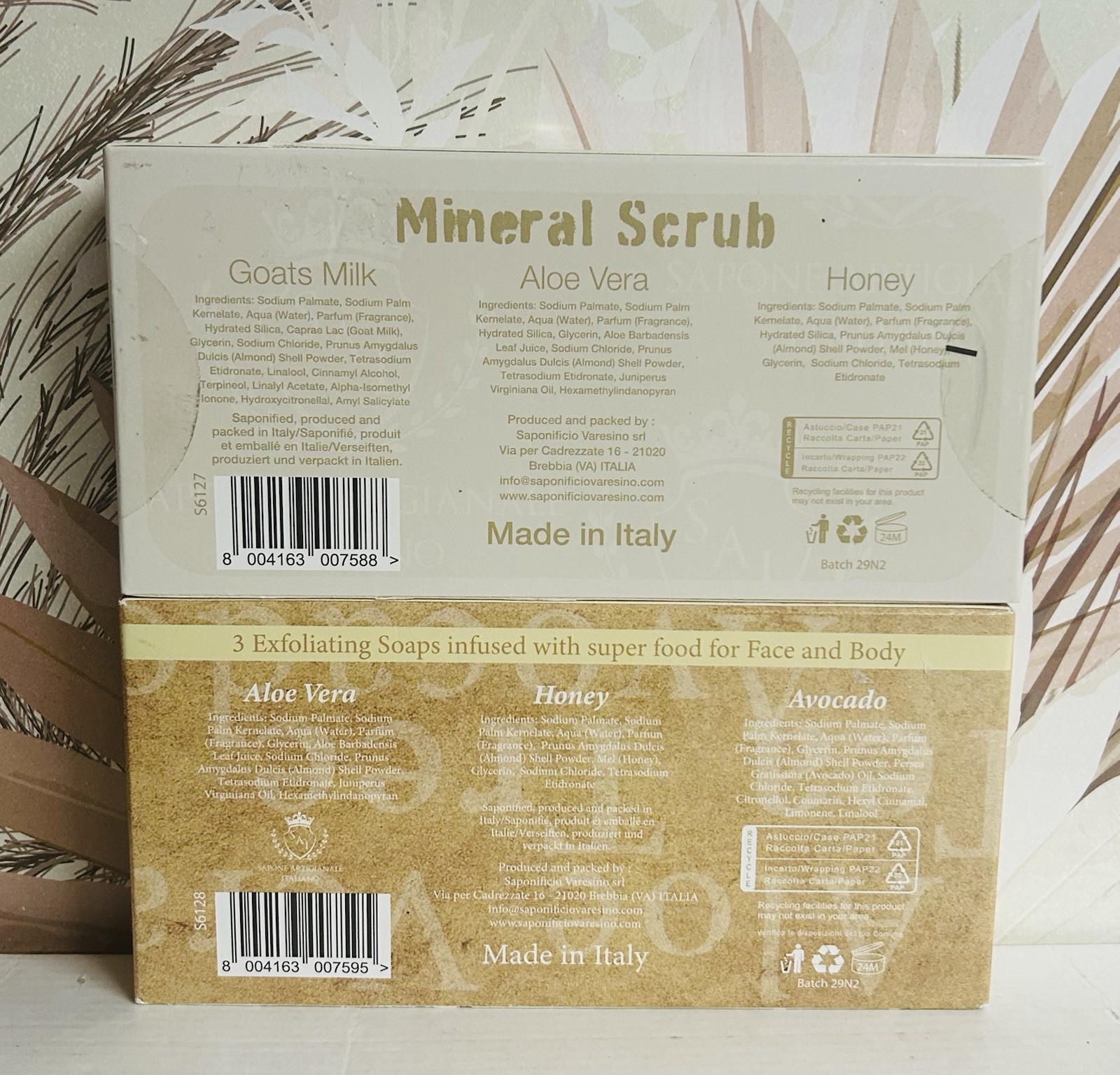 2-Pack Saponificio ~ Avocado, Honey, Aloe Vera & Goat’s Milk Bar Soap 6 X 5.25oz