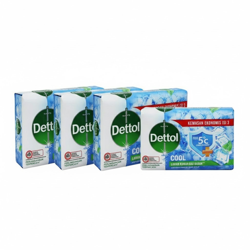 Dettol Cool Soap 100g x4 Bars (3+1) Antibacterial Body Soap Germ Protection
