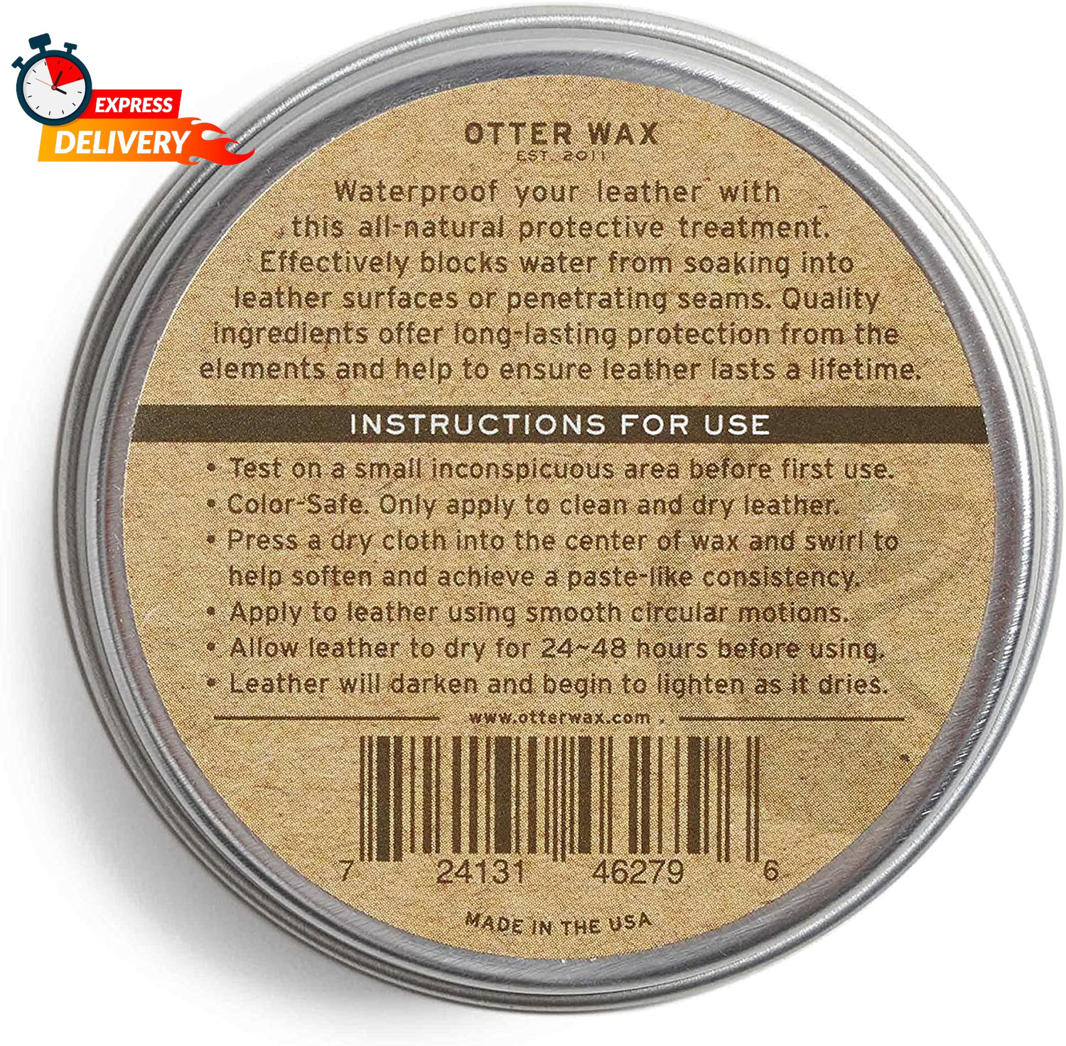 Otter Wax Boot Wax | 2Oz | All-Natural Leather Waterproofer | Made in USA