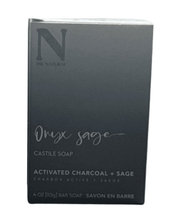 🐌 DR. NATURAL 4 Oz. (113g) BAR ●ONYX SAGE● Charcoal + Sage Castile Soap🫧.