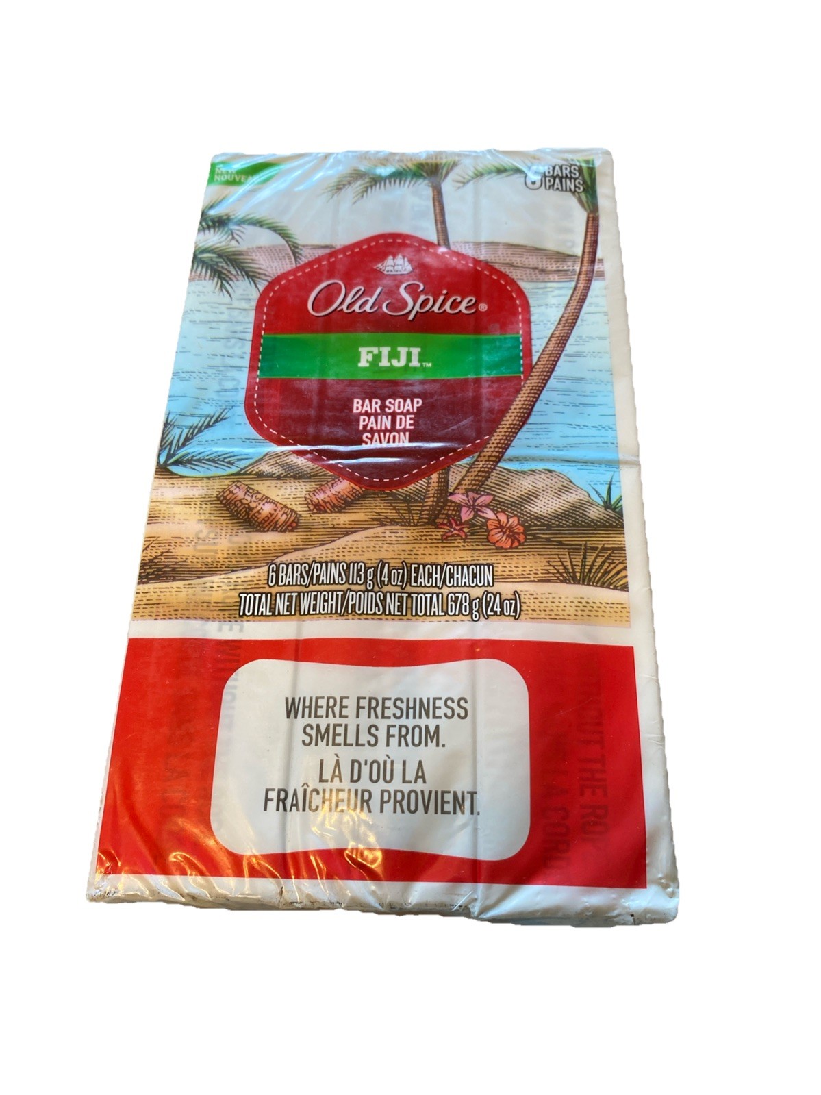 6 OLD SPICE FIJI BAR SOAP WASH SHOWER FRESH
