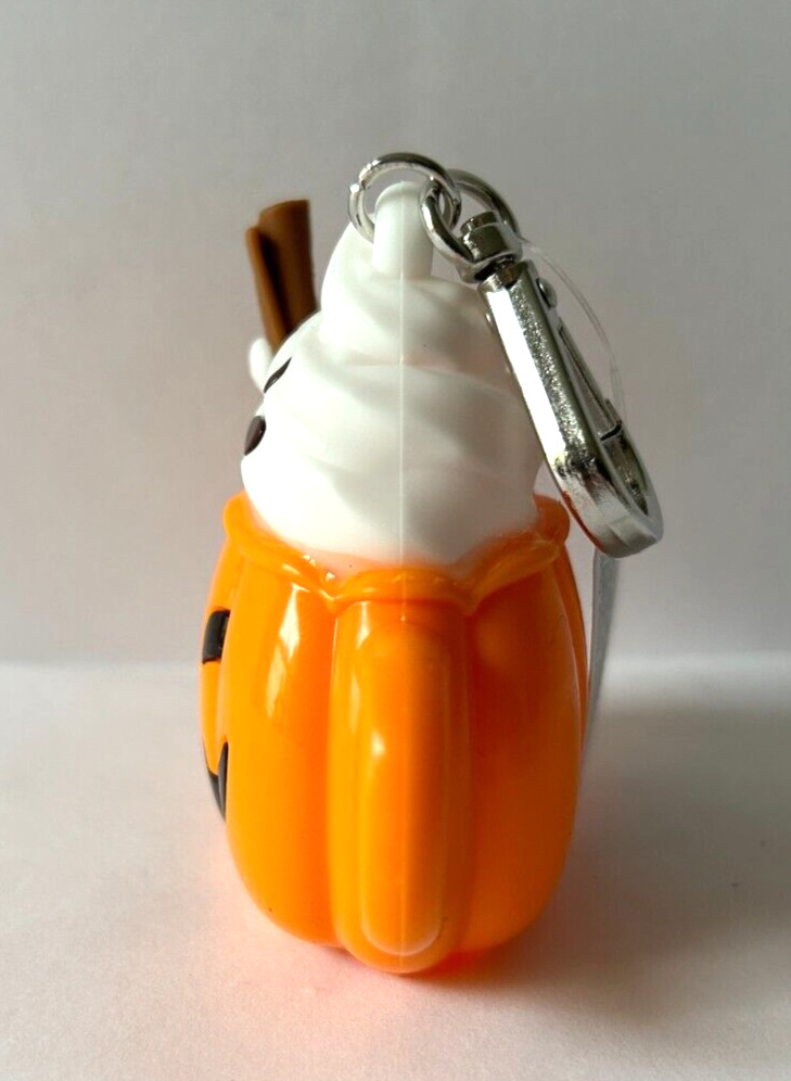 NEW Bath and Body Works HALLOWEEN PUMPKIN LATTE Pocket Hand Gel Holder Keychain