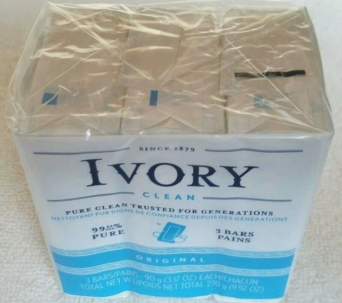 IVORY CLEAN***Original***99.44% PURE CLEAN SOAP (3 BARS)~3.17 OZ/EACH~NEW~SEALED