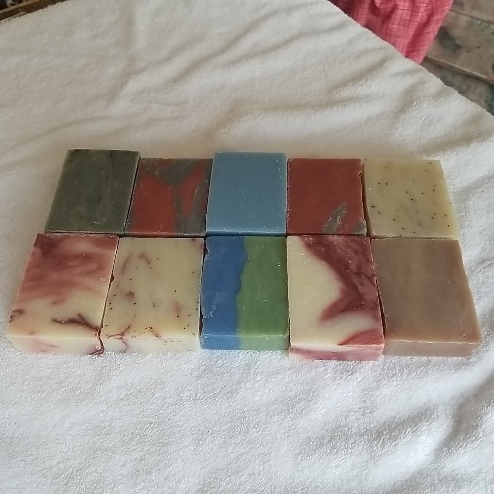 Handmade USA Natural Castile Lye Soap Bars Numerous Varieties Select