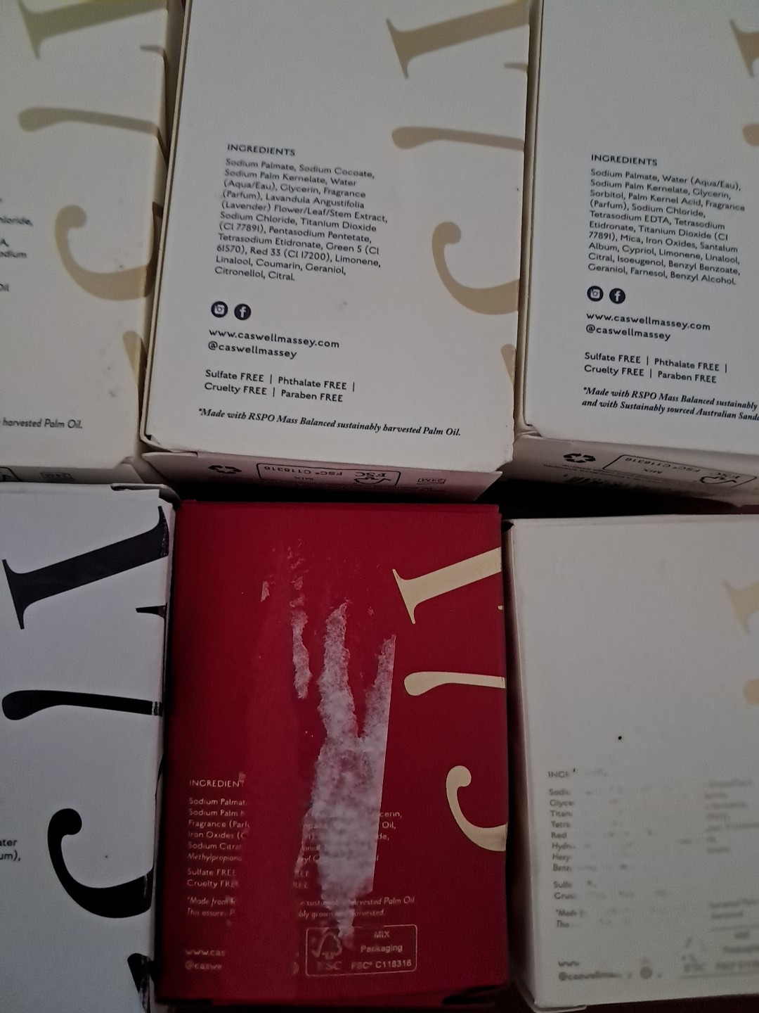 Lot Of 6 Bars Caswell-Massey Soaps Elixir Of Love Marem Oaire Almond Sandalwood