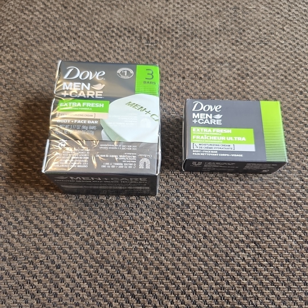 4~Dove Men Care Bar Soaps Extra Fresh 3.17 Oz Each
