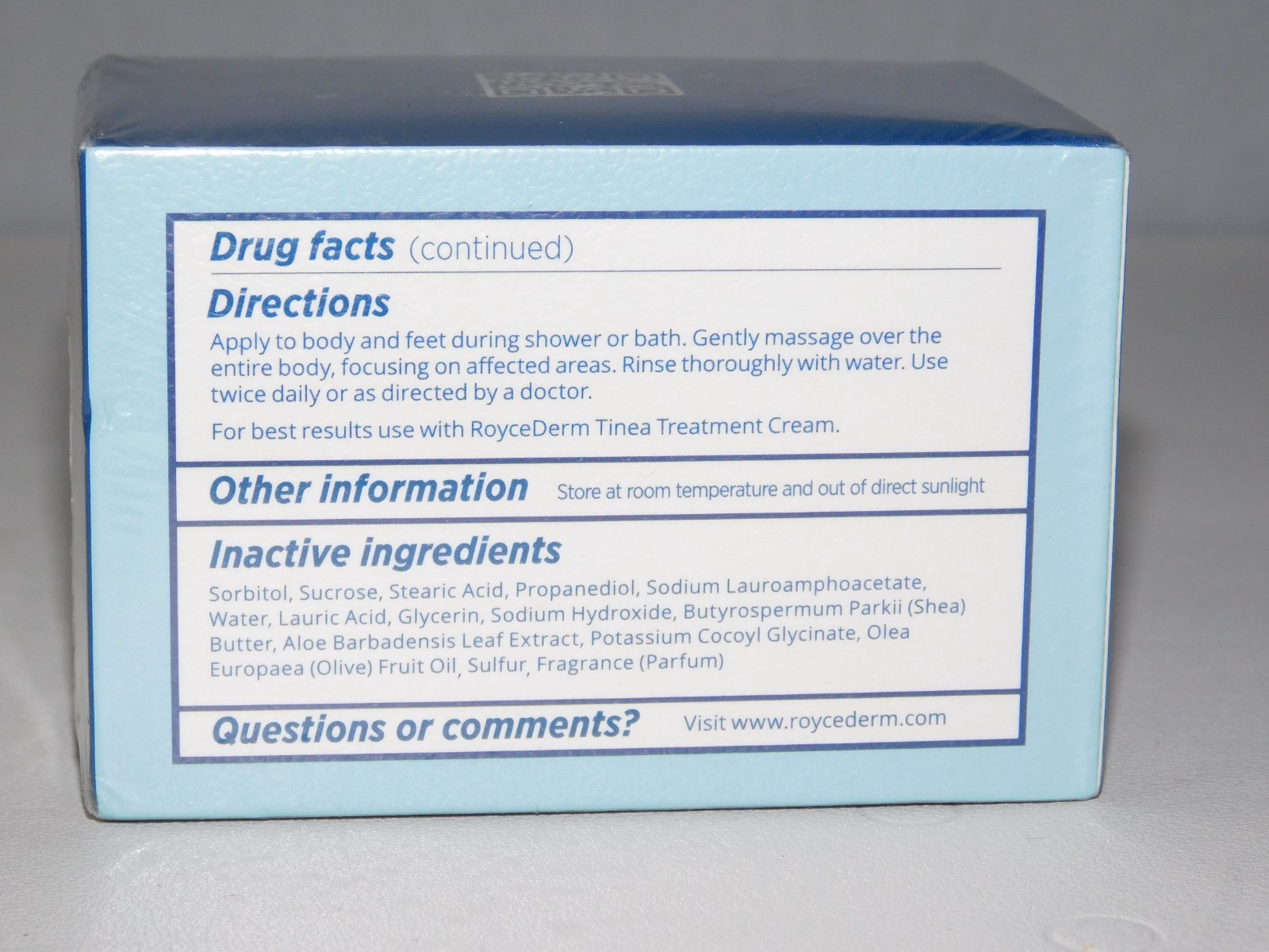 Roycederm Tinea Versicolor Relief Soap Tea Tree Oil & Sulfur Cleansing Bar