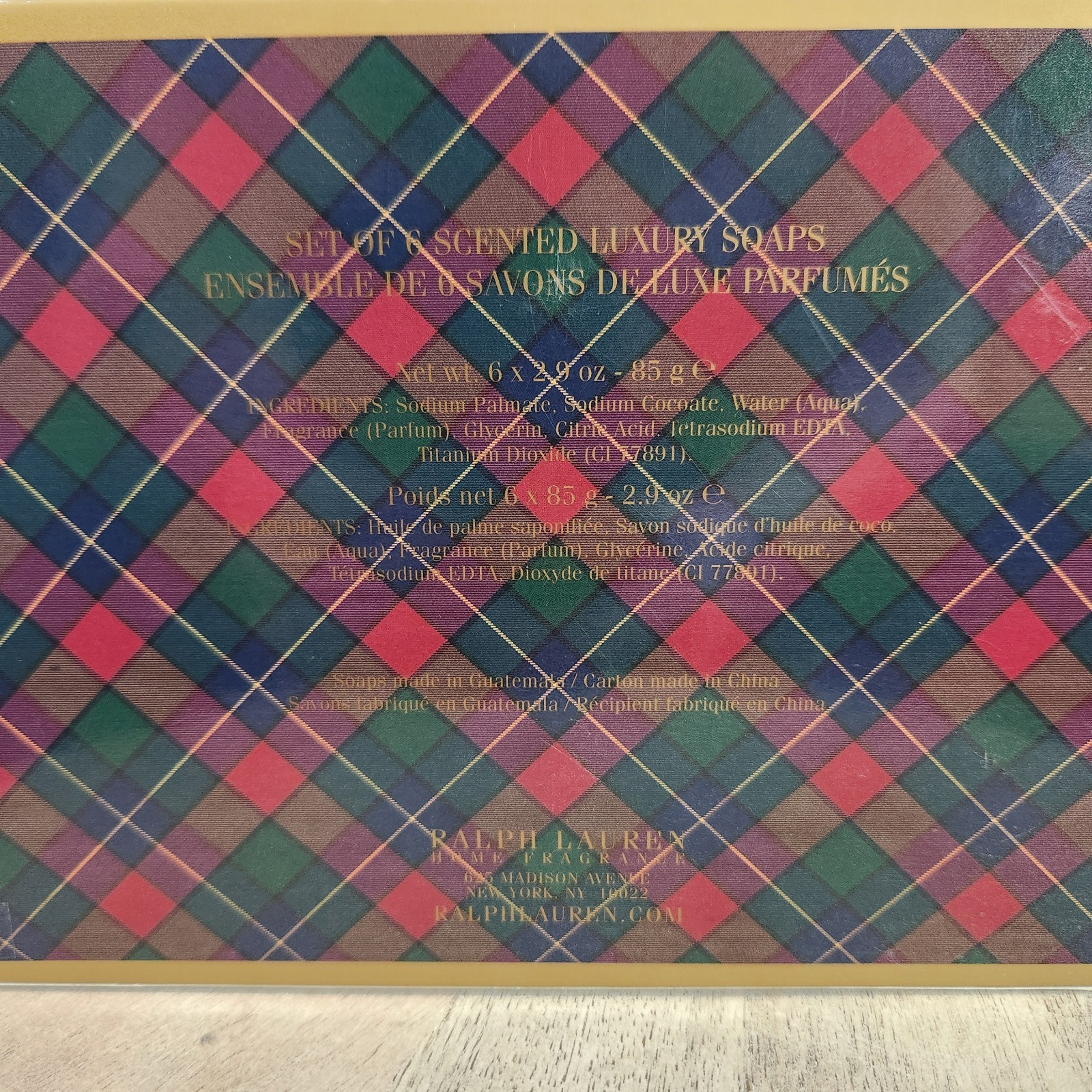 NEW In Gift Box Lauren Ralph Lauren SET OF 6 Holiday Spice Scented Luxury Soaps