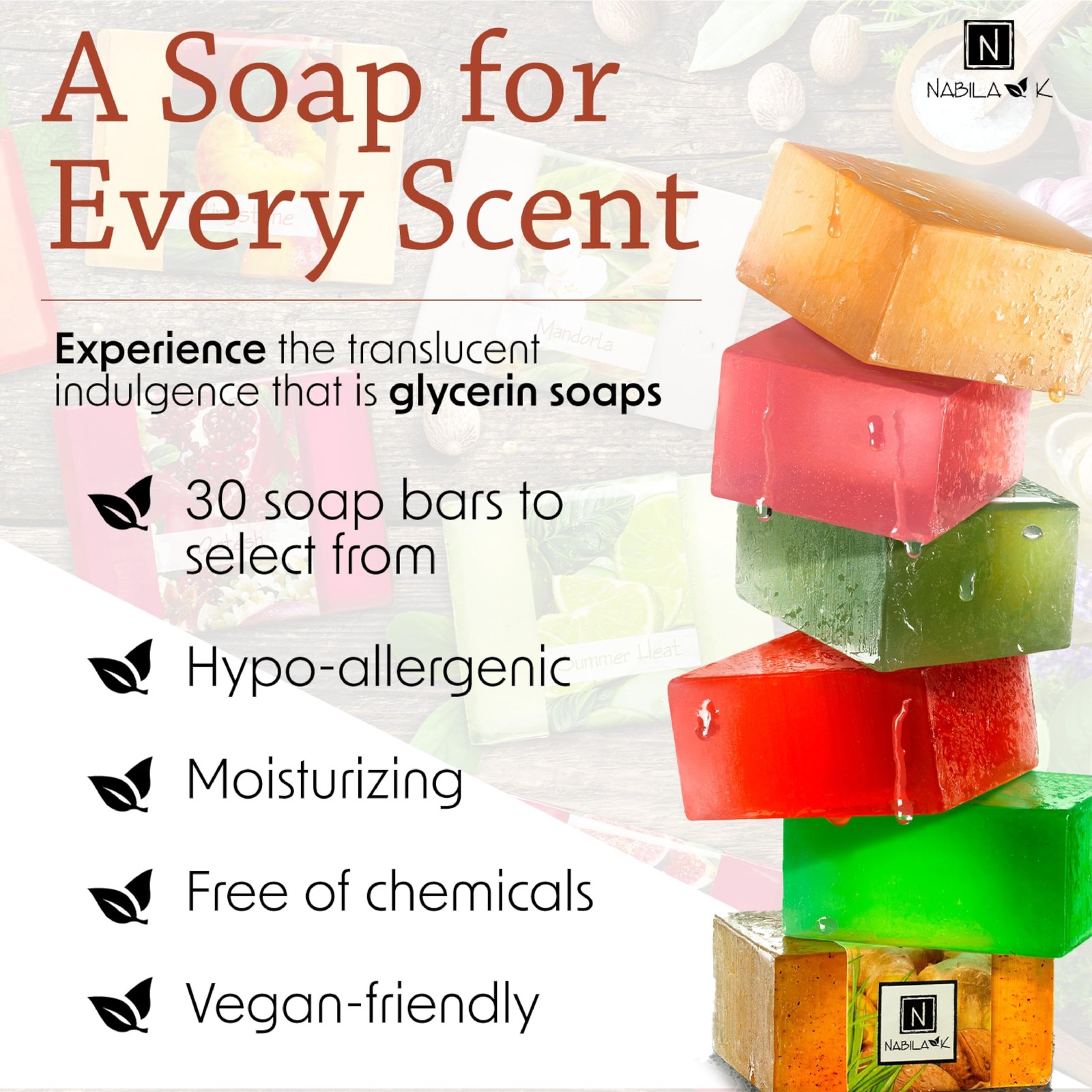 Elements Glycerin Bar Soap Set of 3 | Green Essence, Royal Wood & White Horse…