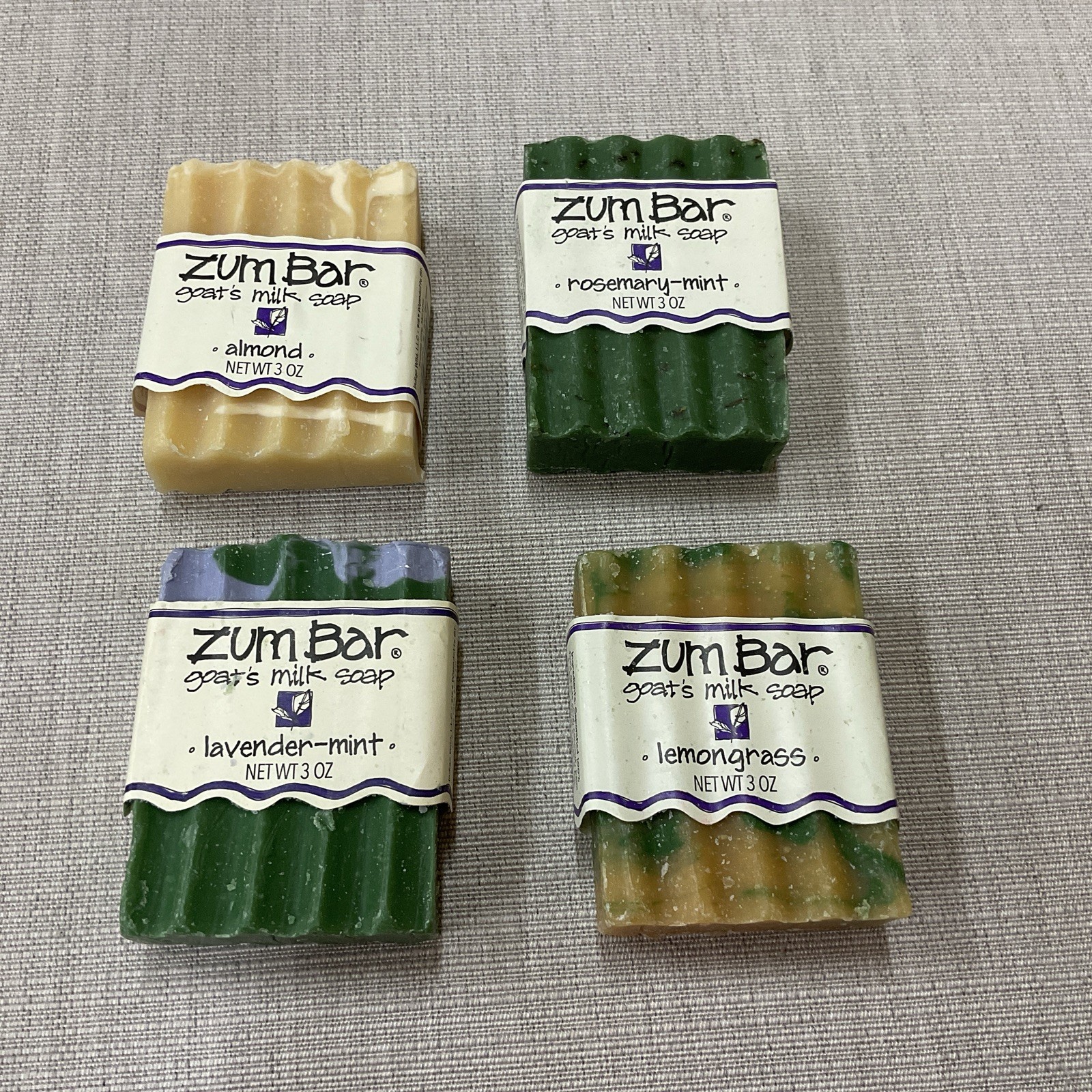 Zum Bar Soap Assorted 4 Pack 3 oz Goat’s Milk Natural Moisturizing Cleanser