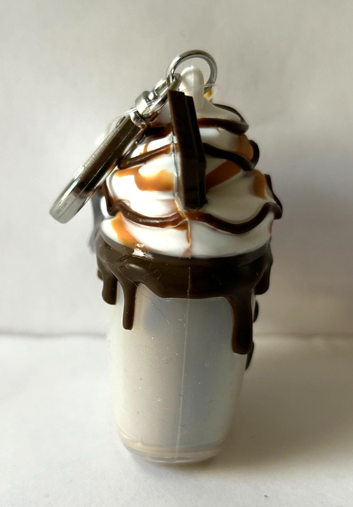 NEW Bath & and Body Works Happy Smiley S’MORES LATTE Pocket Gel Holder Keychain