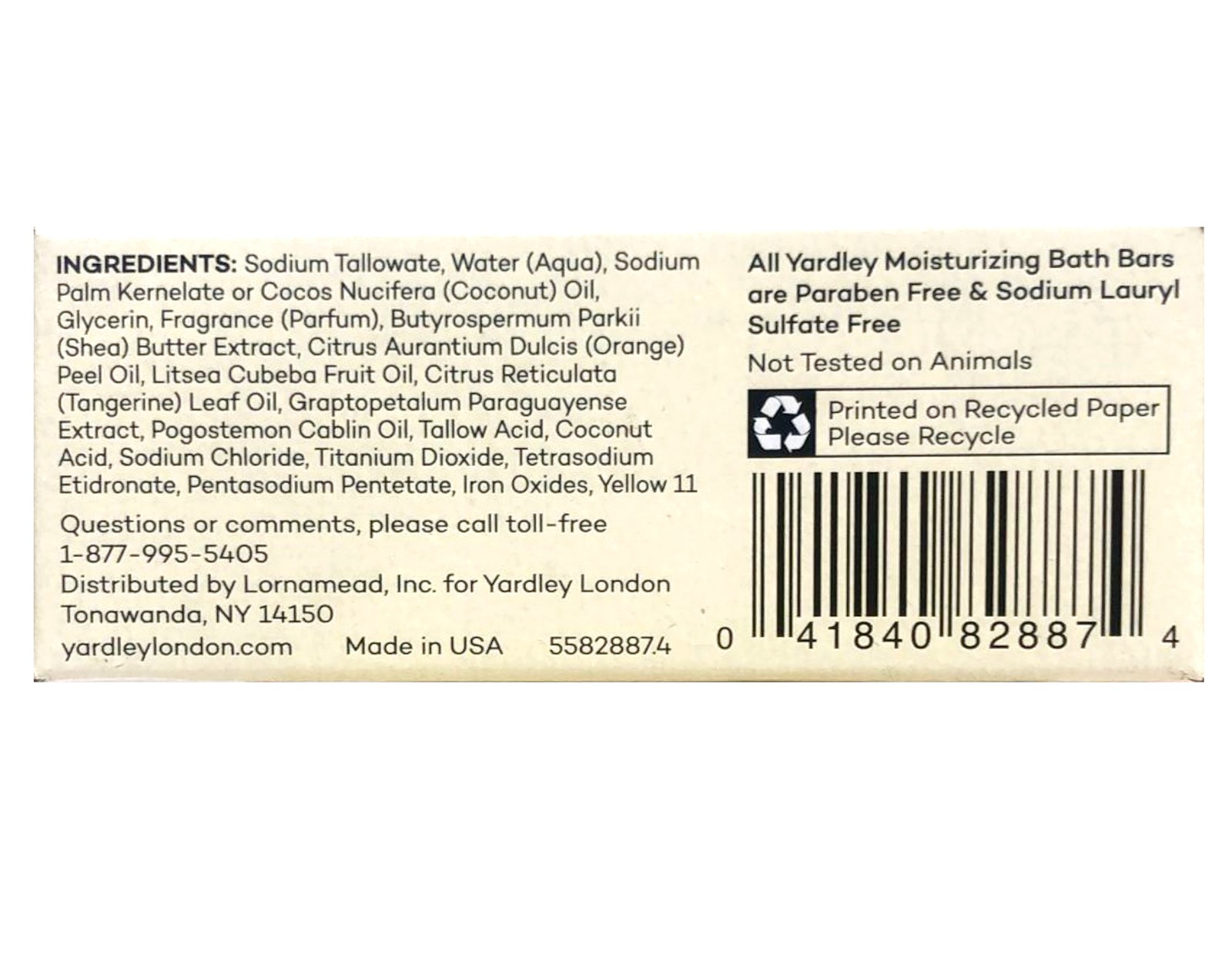 Yardley London Moisturizing Soap Lemon Verbena 2 x 4oz Bars