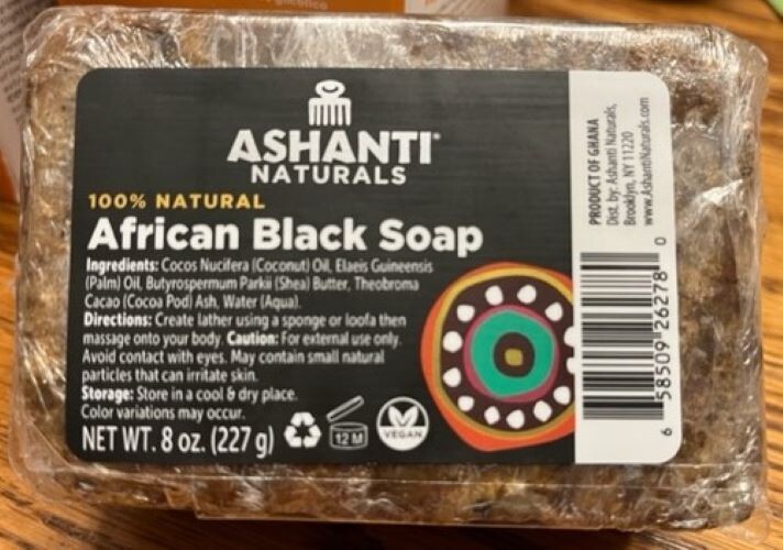 Ashanti Naturals African Black Soap Bar – 8 oz. (227 g) – 100% Natural