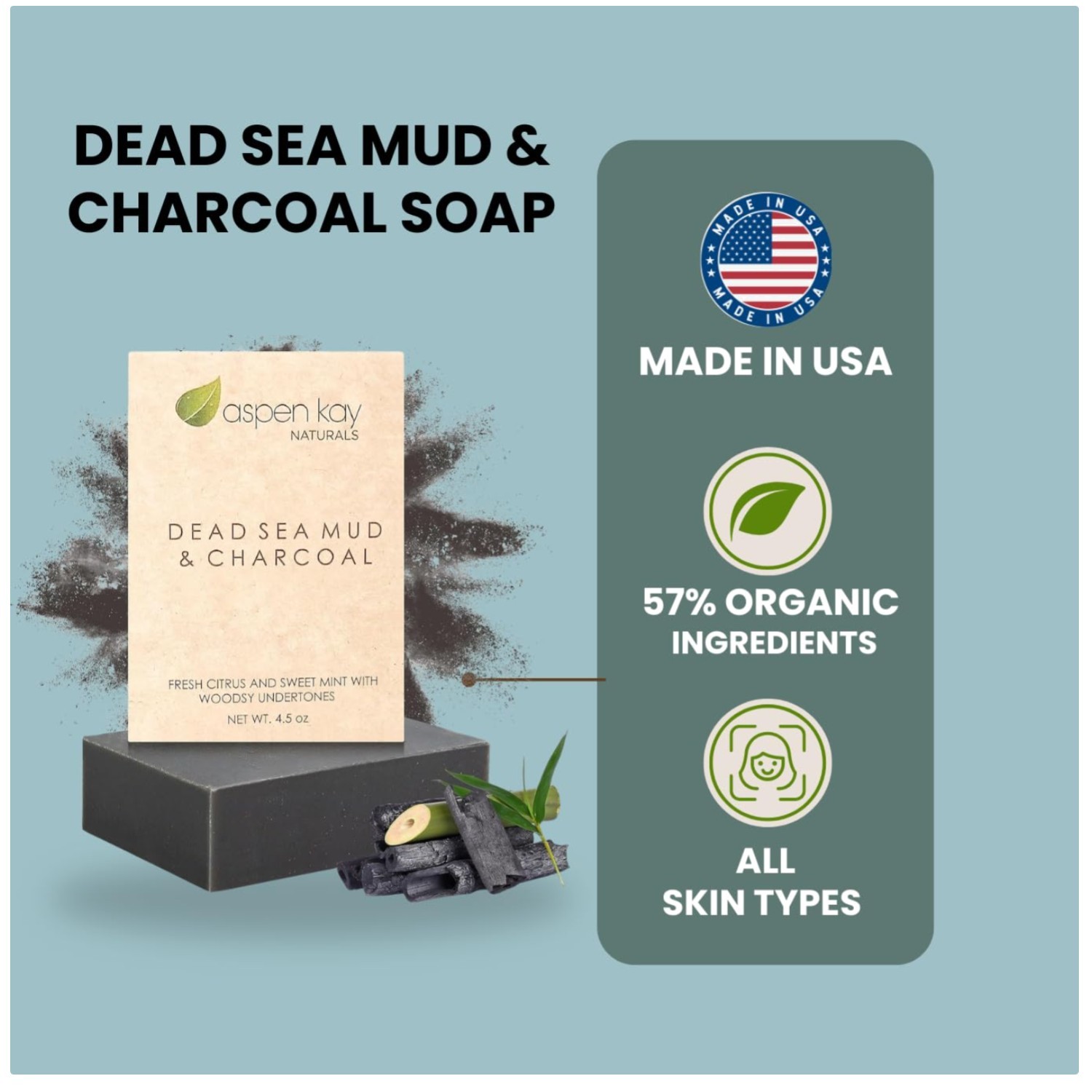 Dead Sea Mud & Charcoal Soap Bar 6-Pack