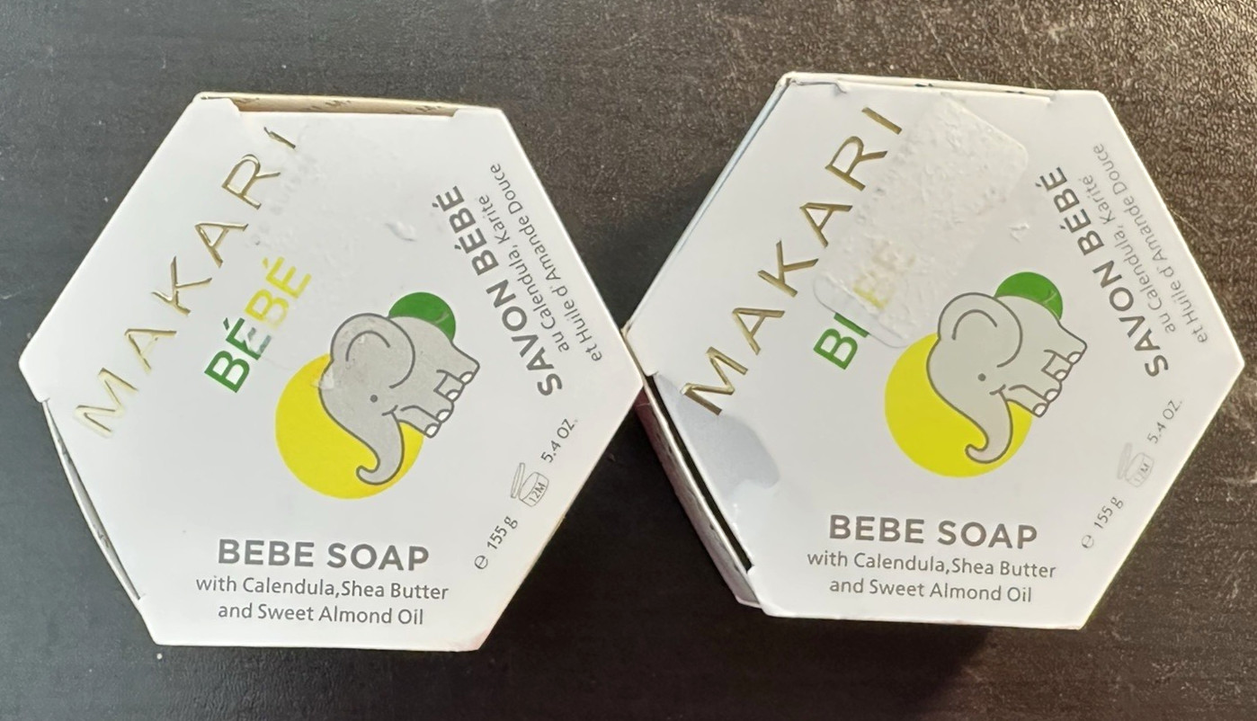 2 Pack Bebe Soap Calendula by Makari 5.4 oz For Sensitive skin Baby Womens