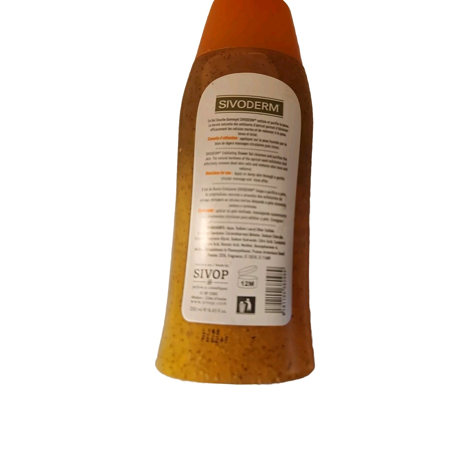 1×Sivoderm Apricot Exfoliating Shower Gel Face &body 250ml 8.45floz