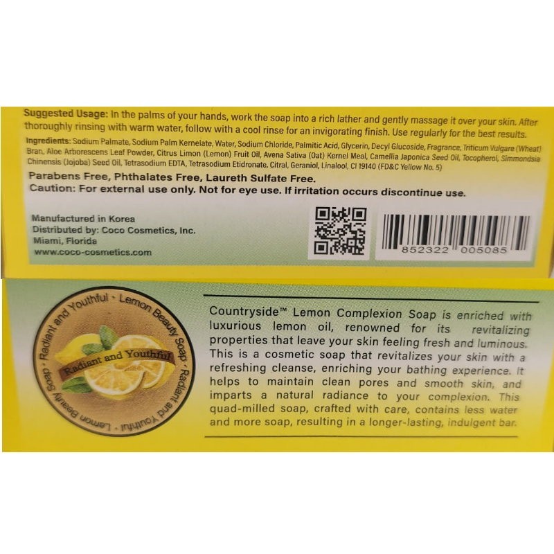 Papaya Extract, Carrot Extract, Lemon Oils, Exfoliating Complexion Beauty Soaps