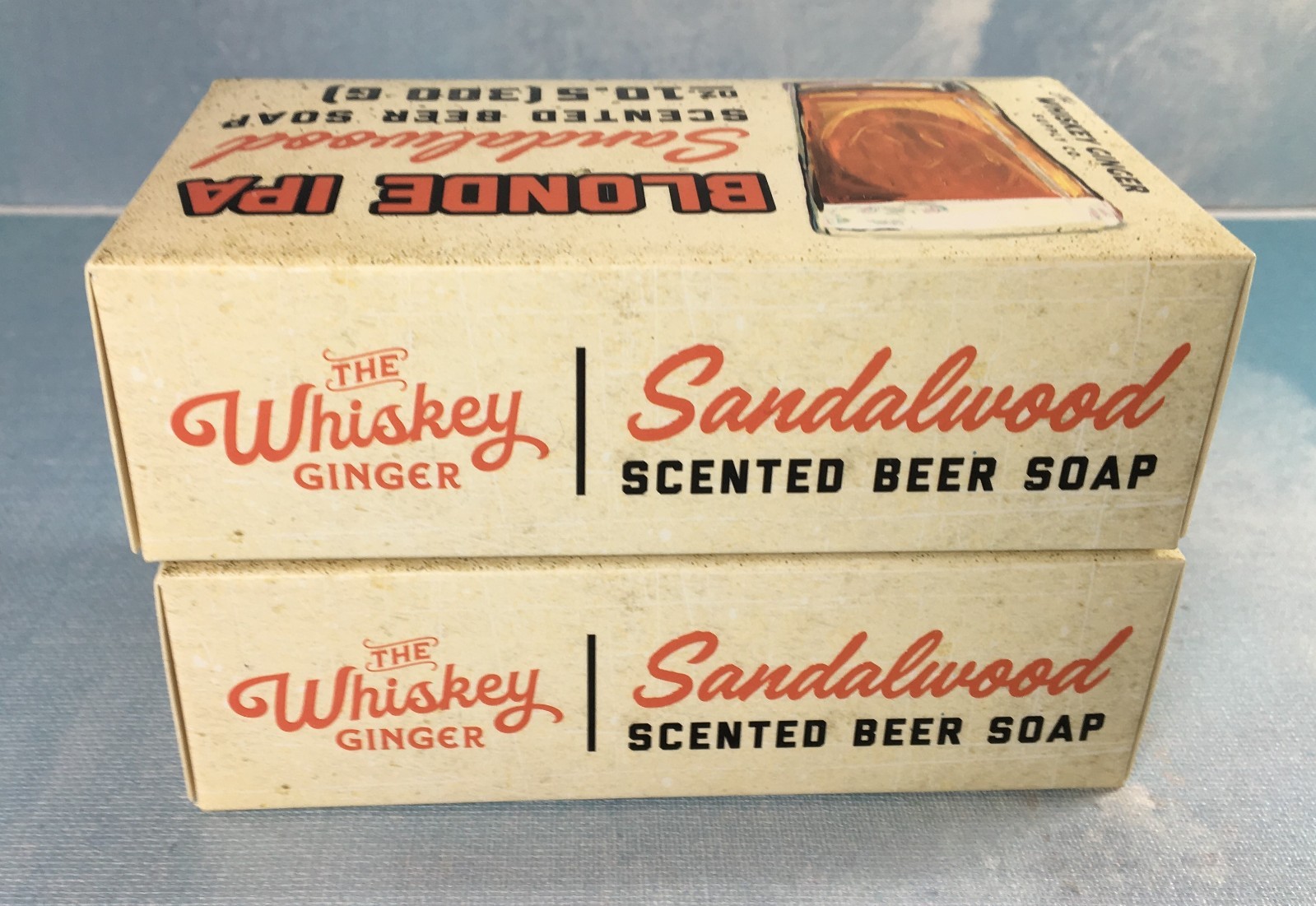 The Whiskey Ginger Co. Sandalwood Beer Soap, 2 Pack, 10.5 oz (300 g) Each
