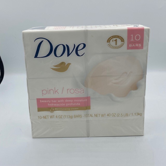 Lot of Dove Pink Rosa Beauty Bar 4 oz Moisturizing cream 10 bars soap total