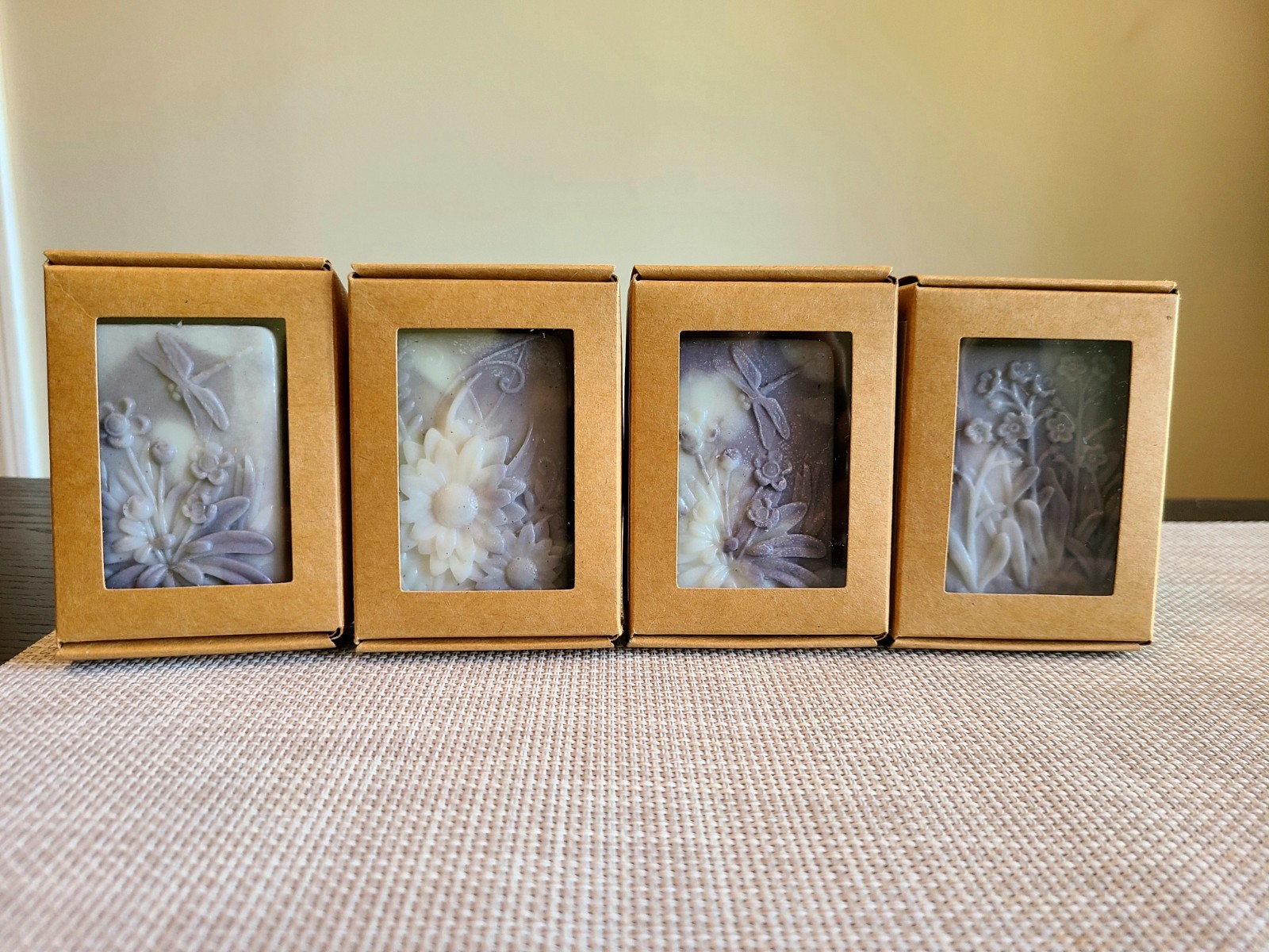 handmade lavender shea butter soap bars (set of 4)