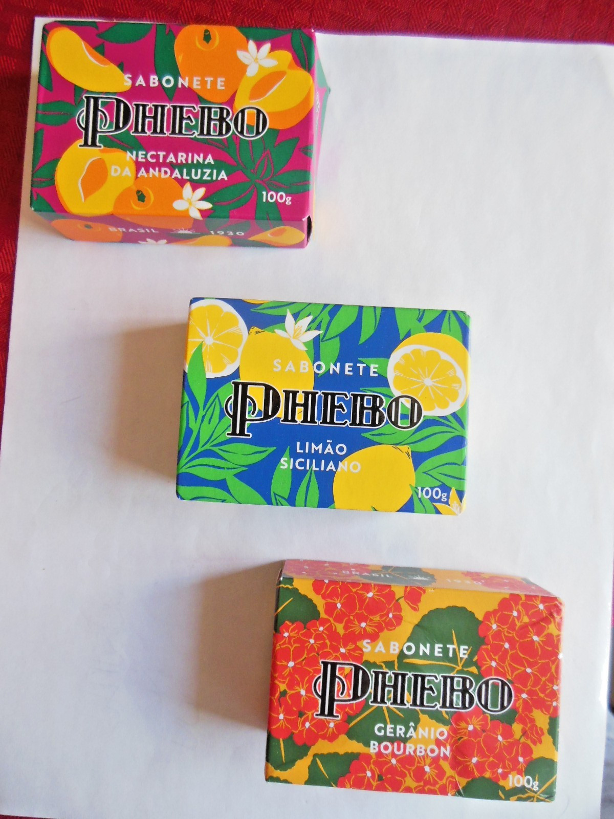 PHEBO SABONETES * 3pc Bar Soaps / Product of Brazil * Free Shipping