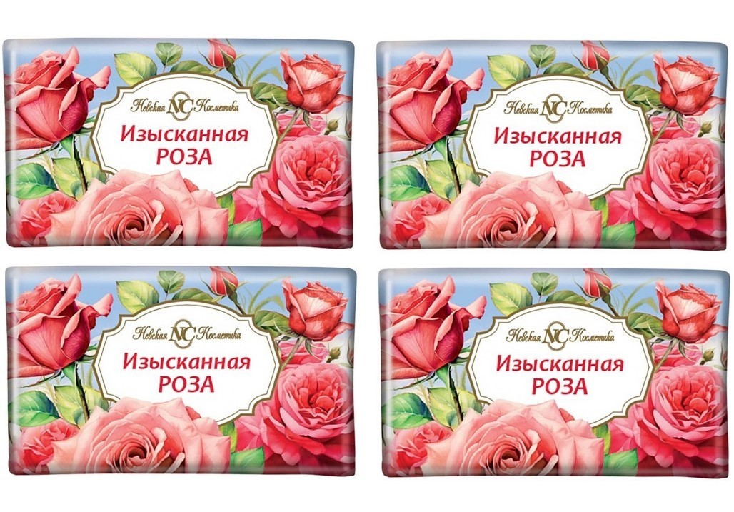 Flowery Soap Exquisite Rose 180g x4 Bars Floral Scent Moisturizing