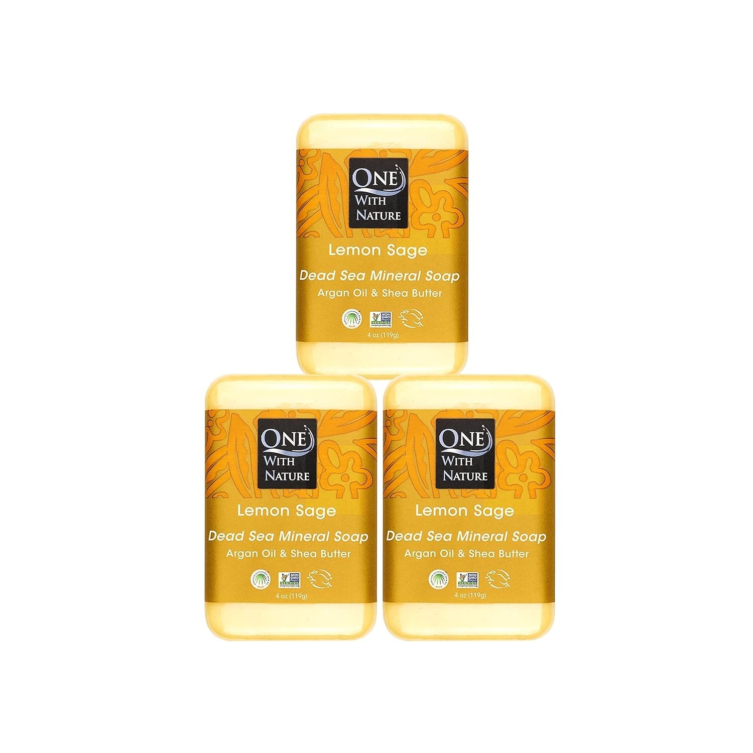 Dead Sea Lemon Sage Purifying & Exfoliating 3-Pack Soap