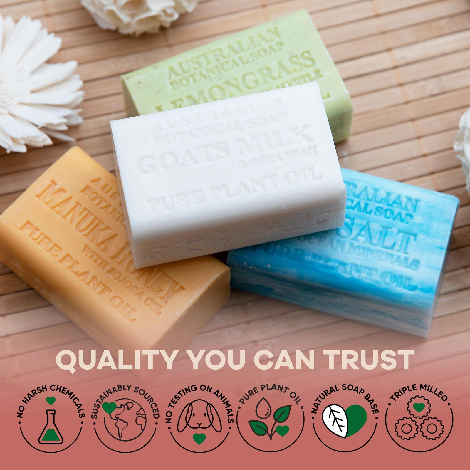 Goats Milk Honey Lemongrass & Sea Salt Soap Shea Butter Natural Bars