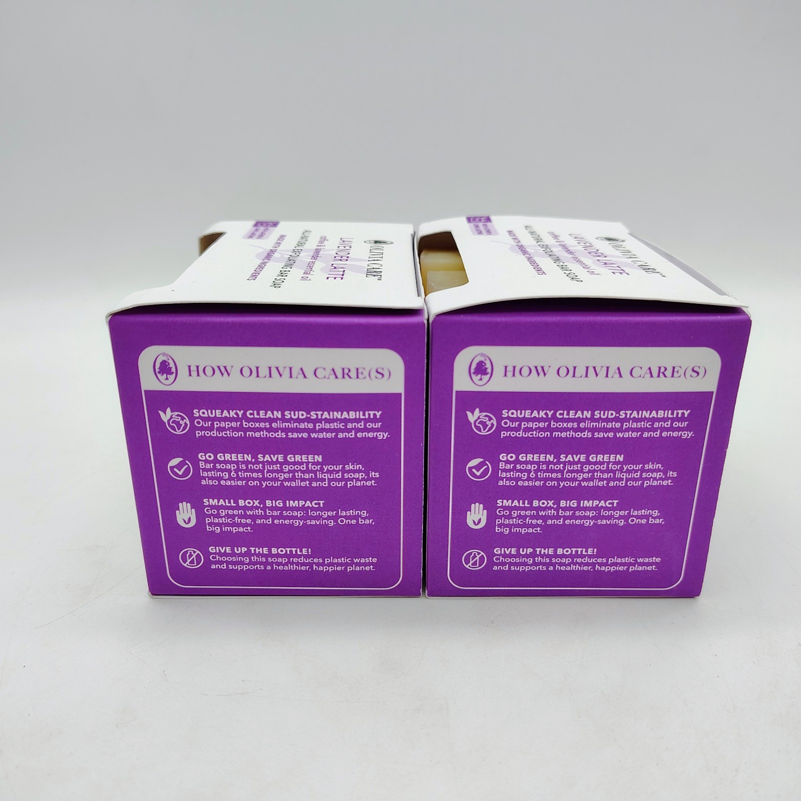 6 Bars OLIVIA CARE Lavender Latte Exfoliating Bar Soap Set 5oz Each