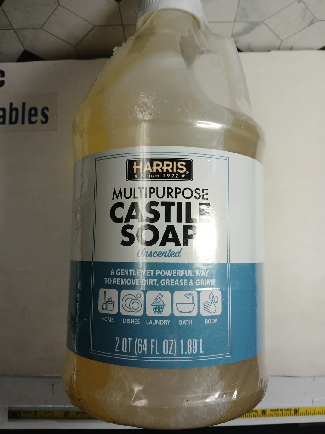 2-HARRIS Liquid Castile Soap USA made Multi-Purpose Cleaner Unscented 64 Oz 1d