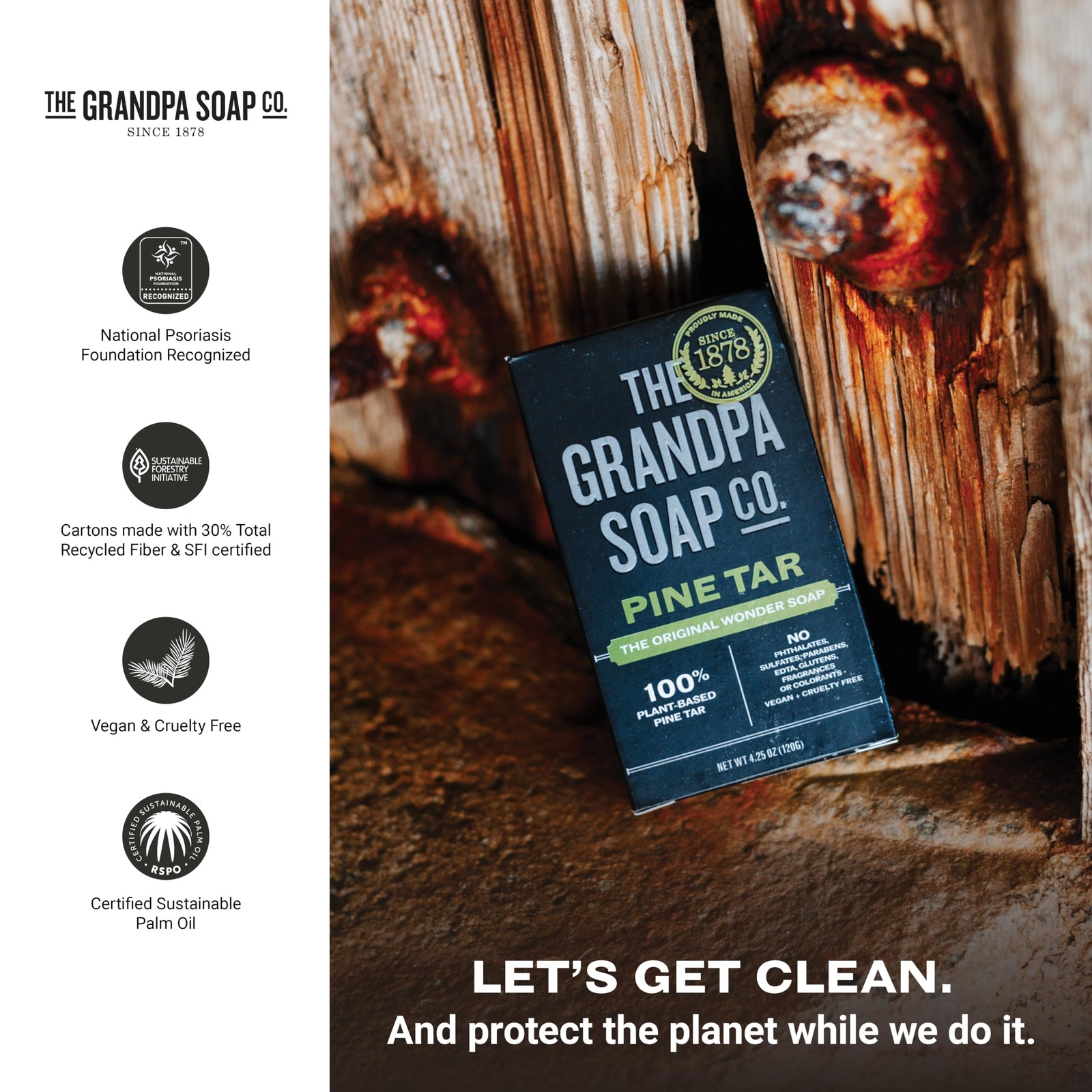 Pine Tar Bar Soap for Men- Made With Pine Tar Oil, 3 in 1 Cleanser Deodorizer…