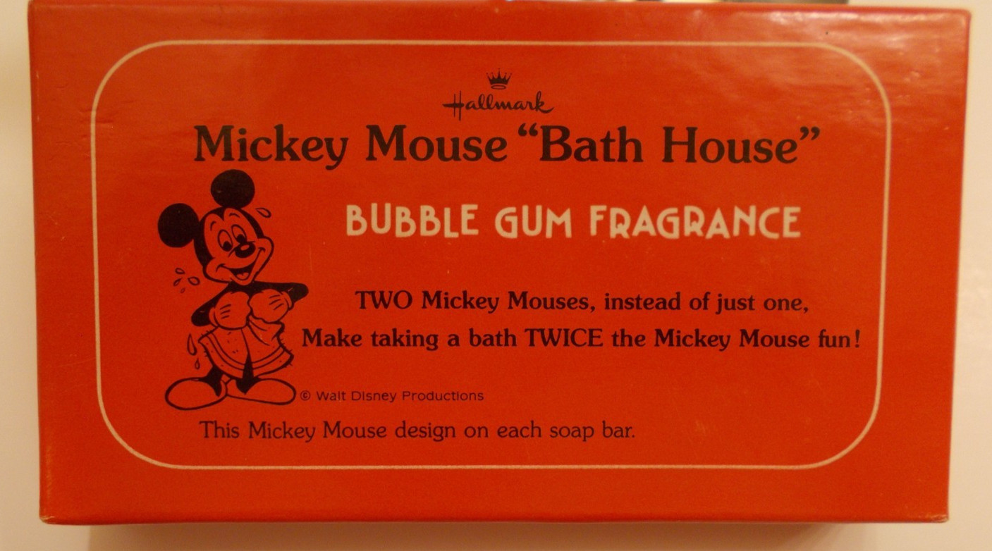 Disney Mickey Mouse “Bath House” 2 Soap Bars Bubble Gum Scent NEW