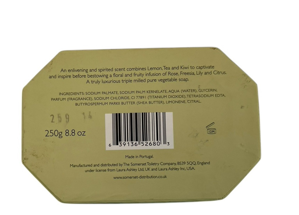 Laura Ashley Womens “roccoco Garden” 8.8oz Triple Milled Pure Vegetable Soap