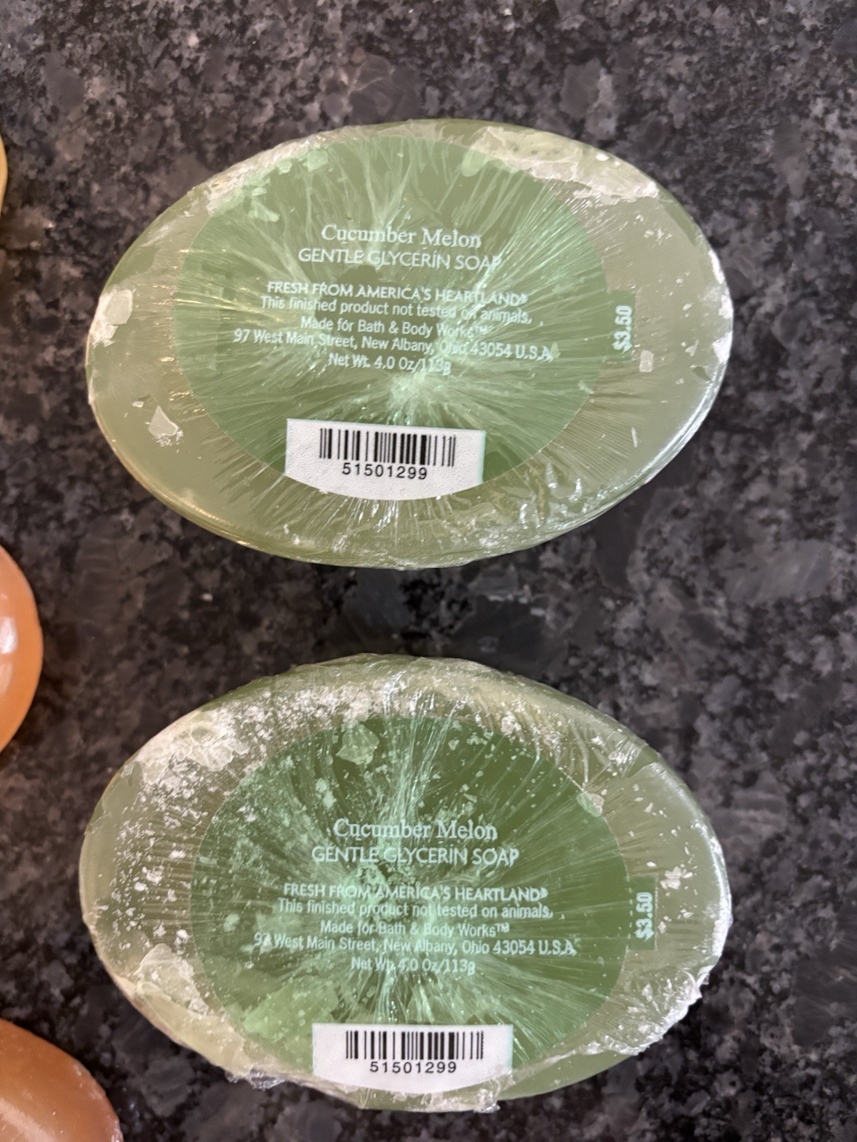 NEW Bath & Body Works Gentle Glycerin Soap Lot Cucumber Melon Vanilla Peony 4 oz