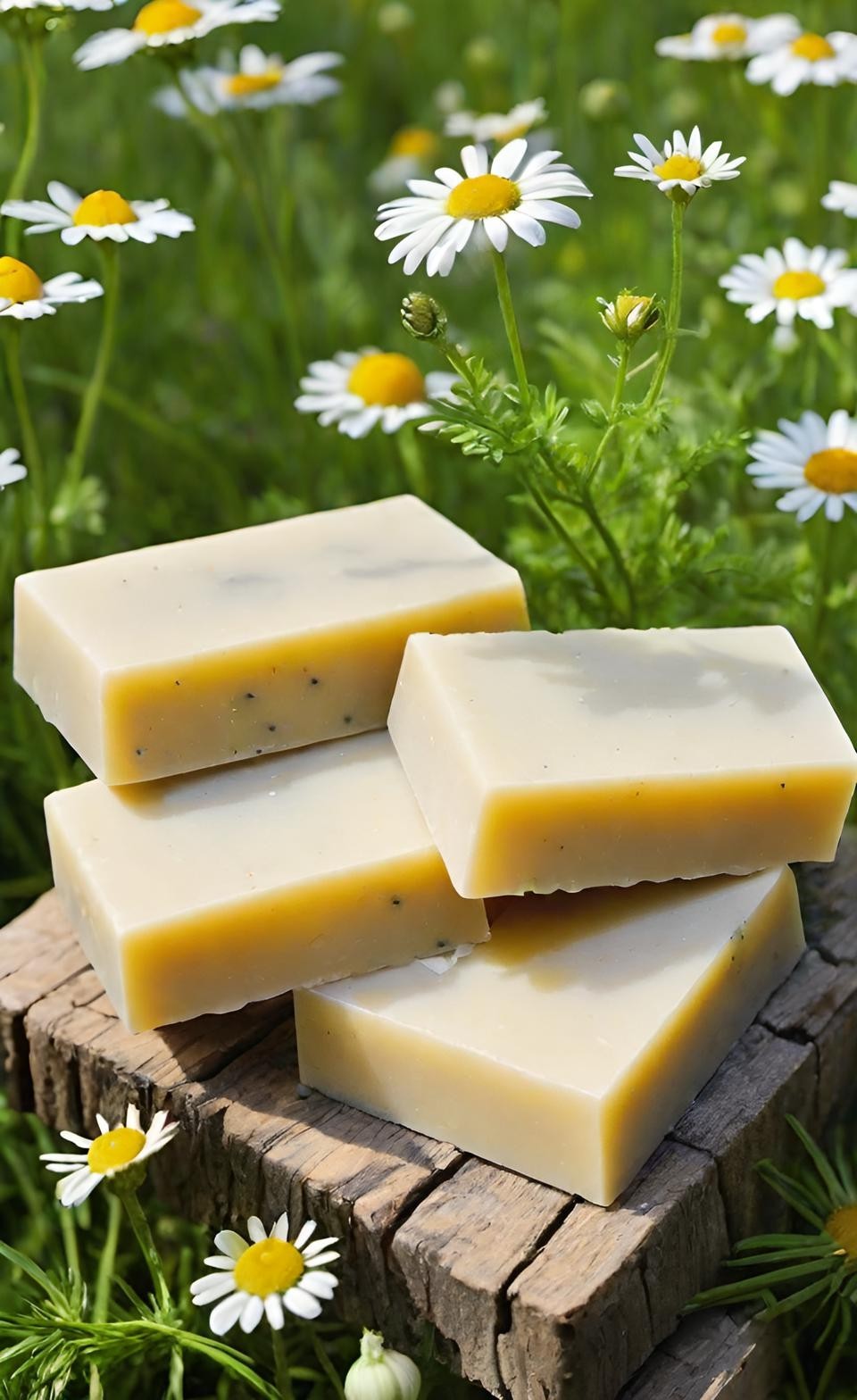 Chamomile Handmade Organic Soap Bar Natural Oil Wonderful Scent Premium Body Spa