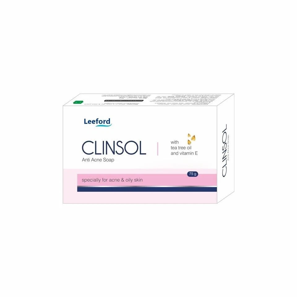 CLINSOL SOAP PACK OF 3 (75G EACH) BEST FOR ACNE & OILY SKIN ENRICHED TEA TREE