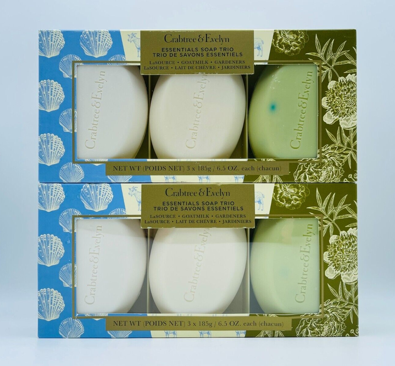 2x Crabtree & Evelyn LA SOURCE GOATMILK GARDENERS Bar Soap 6.5oz Each READ DESCR