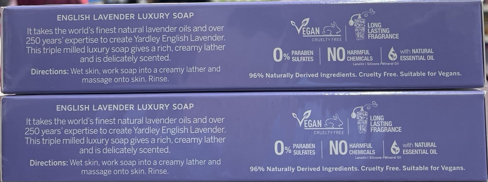 12 PCS Yardley London English Lavender Luxury Soap Net Wt 100g Each Bar
