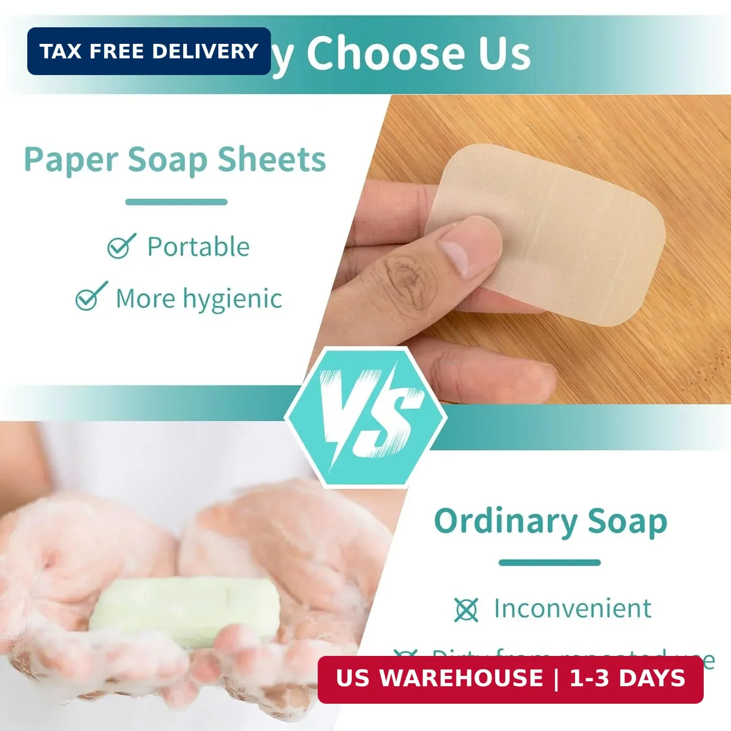 300 Paper Soap Sheets for Travel – 6packs Travel Size Foaming Hand Soap Sheets R