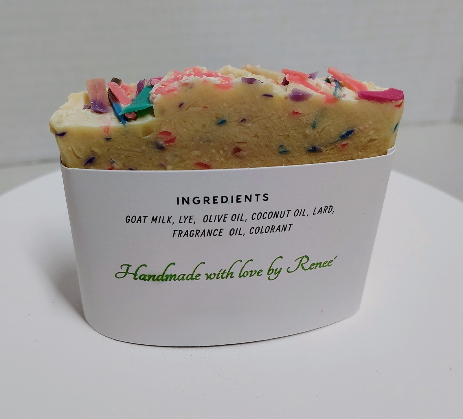 Handmade Goat Milk Soap Bar Sweet Pea Pink Confetti Natural Skin Care Sunhi New